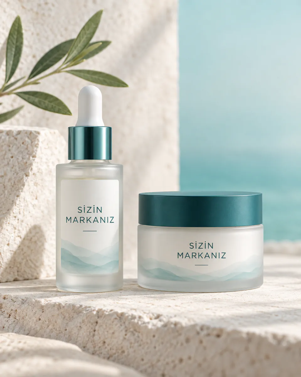 Markaya özel serum ve cilt bakım kremi